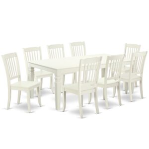 This stunning LGDA9-LWH-W dining room set is similar to a classic missionary design and adds a sophisticated