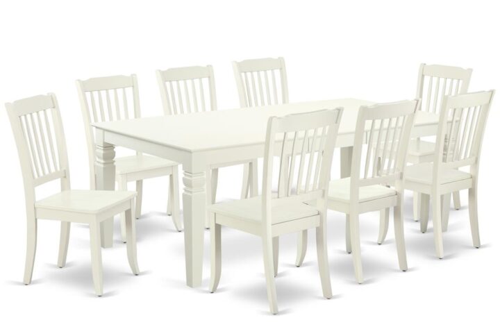 This stunning LGDA9-LWH-W dining room set is similar to a classic missionary design and adds a sophisticated
