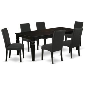 Treat your room's decor with a new and polished look with this modern LGDR7-BLK-24 dining set. This type of rectangular kitchen table facilitates an affectionate family feeling. A comfortable and elegant Black color offers any dining area a relaxing and friendly feel with the kitchen table. This well-designed and comfortable kitchen table may be used for hours at a time. This rectangular table is best for 4-8 people to sit and enjoy their meal. This wonderful slick dinette table makes a really good addition for all kitchen space and corresponds all sorts of dining-room concepts. No heat treated pressured wood like MDF