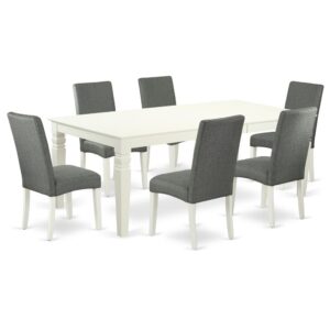 Treat your room's decor with a new and polished look with this modern LGDR7-LWH-07 dining set. This type of rectangular kitchen table facilitates an affectionate family feeling. A comfortable and luxurious Linen White color offers any dining area a relaxing and friendly feel with this dining table. With a soft rounded bevel at the edge of the table top