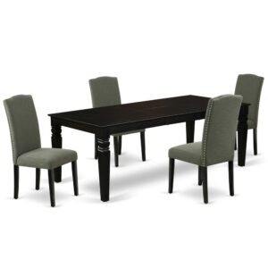 Treat your room's decor with a new and polished look with this modern LGEN5-BLK-20 dining set. This type of rectangular kitchen table facilitates an affectionate family feeling. A comfortable and elegant Black color offers any dining area a relaxing and friendly feel with the kitchen table. This well-designed and comfortable kitchen table may be used for hours at a time. This rectangular table is best for 4-8 people to sit and enjoy their meal. This wonderful dinette table makes a really good addition for all kitchen space and corresponds all sorts of dining-room concepts. This simple but charming Parson chair will add ambiance and style to your dining-room. A contemporary twist on a classic design