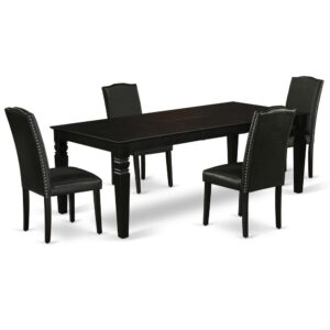 Treat your room's decor with a new and polished look with this modern LGEN5-BLK-69 dining set. This type of rectangular kitchen table facilitates an affectionate family feeling. A comfortable and elegant Black color offers any dining area a relaxing and friendly feel with the kitchen table. This well-designed and comfortable kitchen table may be used for hours at a time. This rectangular table is best for 4-8 people to sit and enjoy their meal. This wonderful dinette table makes a really good addition for all kitchen space and corresponds all sorts of dining-room concepts. This simple but charming Parson chair will add ambiance and style to your dining-room. Give your home a pop of chic style with this must-have Parson chair. A contemporary twist on a classic design