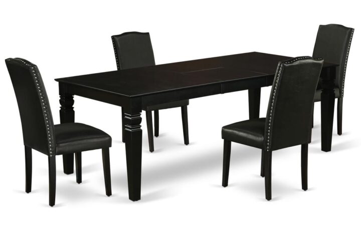 Treat your room's decor with a new and polished look with this modern LGEN5-BLK-69 dining set. This type of rectangular kitchen table facilitates an affectionate family feeling. A comfortable and elegant Black color offers any dining area a relaxing and friendly feel with the kitchen table. This well-designed and comfortable kitchen table may be used for hours at a time. This rectangular table is best for 4-8 people to sit and enjoy their meal. This wonderful dinette table makes a really good addition for all kitchen space and corresponds all sorts of dining-room concepts. This simple but charming Parson chair will add ambiance and style to your dining-room. Give your home a pop of chic style with this must-have Parson chair. A contemporary twist on a classic design