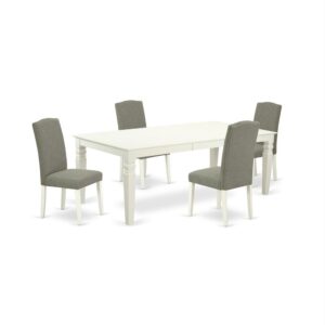 Treat your room's decor with a new and polished look with this modern LGEN5-LWH-06 dining set. This type of rectangular kitchen table facilitates an affectionate family feeling. A comfortable and luxurious Linen White color offers any dining area a relaxing and friendly feel with this dining table. With a soft rounded bevel at the edge of the table top