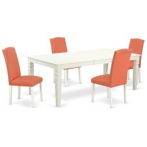 Treat your room's decor with a new and polished look with this modern LGEN5-LWH-78 dining set. A comfortable and luxurious Linen White color offers any dining area a relaxing and friendly feel with this dining table. With a soft rounded bevel at the edge of the table top