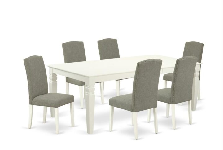 Treat your room's decor with a new and polished look with this modern LGEN7-LWH-06 dining set. This type of rectangular kitchen table facilitates an affectionate family feeling. A comfortable and luxurious Linen White color offers any dining area a relaxing and friendly feel with this dining table. With a soft rounded bevel at the edge of the table top