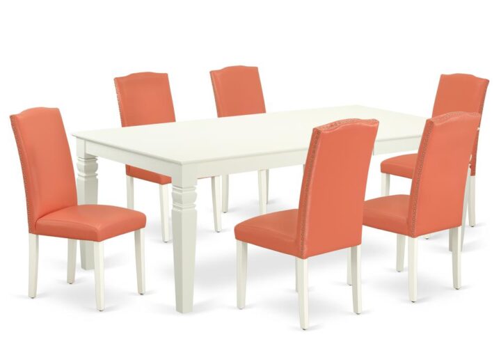 Treat your room's decor with a new and polished look with this modern LGEN7-LWH-78 dining set. A comfortable and luxurious Linen White color offers any dining area a relaxing and friendly feel with this dining table. With a soft rounded bevel at the edge of the table top