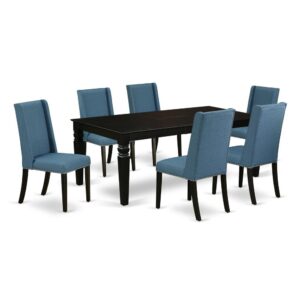 EAST WEST FURNITURE 7-PC SMALL DINING TABLE SET 6 AMAZING PARSON CHAIR AND RECTANGULAR DINNER TABLE