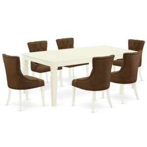 Spice up your dining area with this LGFR7-LWH-18 grand dinette set includes a timeless missionary design large dinette table and six parson chairs. A contemporary twist on a classic design