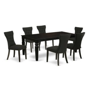 EAST WEST FURNITURE 7-PIECE DINING TABLE SET 6 FANTASTIC PARSONS DINING CHAIRS AND RECTANGULAR TABLE
