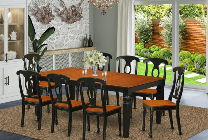 This stunning dining set is reminiscent of a timeless Missionary style and adds an classy
