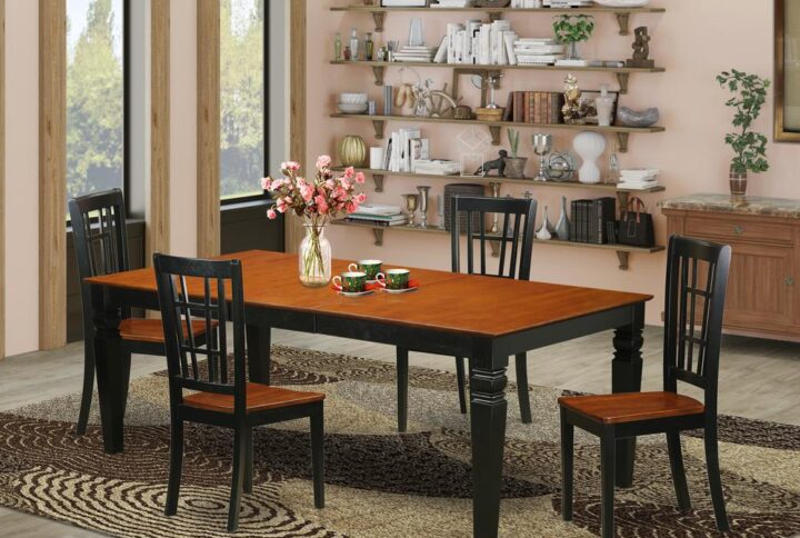This gorgeous dining room set is reminiscent of a timeless Missionary design and adds an classy