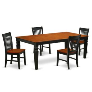 Treat your room's decor with a new and polished look with this modern LGNO5-BCH-W dining set. A comfortable and gorgeous Black and cherry color offers any dining area a relaxing and friendly feel with this dining table. With a soft rounded bevel at the edge of the table top