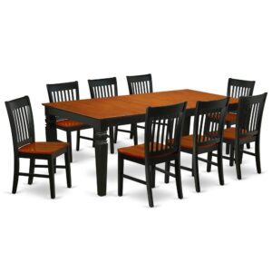 Treat your room's decor with a new and polished look with this modern LGNO9-BCH-W dining set. A comfortable and gorgeous Black and cherry color offers any dining area a relaxing and friendly feel with this dining table. With a soft rounded bevel at the edge of the table top
