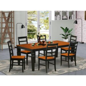 This gorgeous dining room set is reminiscent of a timeless Missionary style and adds an classy