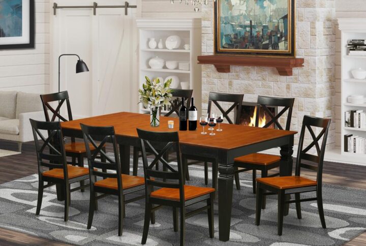 This beautiful dining room set is reminiscent of a classic Missionary style and adds a stylish
