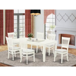 EAST WEST FURNITURE 7-PC KITCHEN SET WITH 6 AMAZING WOOD DINING CHAIRS AND RECTANGULAR WOOD DINING TABLE