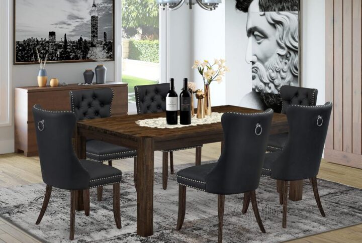 EAST WEST FURNITURE - LMDA7-07-T12 - 7-PIECE DINING ROOM TABLE SET