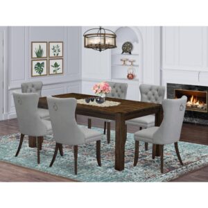EAST WEST FURNITURE - LMDA7-07-T27 - 7-PIECE DINING TABLE SET