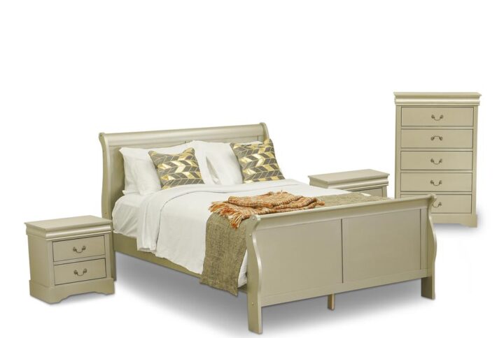 East-West Furniture wood bedroom set is a fantastic investment that will enhance the value of your home and offer magnificence for a lifetime. This gorgeous queen bed set is built of premium quality Pinewood. You can boost the elegance of your bedroom by using our modern bedroom set and it will always give a fresh look to your bedroom. Our fantastic queen bed's slat bases allow the air to cross freely under your bed mattress that's a reason why your bed mattress is always fresh. You can save your important things thanks to our wonderful bedroom mid-century chest. You can keep your items organized with the help of this beautiful and sturdy small nightstand. Our bedroom furniture set will attract everybody that will come to your house because its style is so traditional and eye-catching. This amazing queen size bed set is low maintenance furniture and it is a fantastic choice to Budget-friendly. The color of this lovely set is Metallic Gold that provides an antique look. Our product will add more beauty to your room and you will feel well. Make this wonderful size bed is your comfort at the end of a long day. Our product is simple to match any room decor and you will enjoy your best time with this classy wooden bedroom set. The antique glance of your set makes it an ideal addition to any bedroom. Our product is easy to construct. Nearly all cleaners work properly on this modern bedroom set. You can use the same techniques to clean the Pinewood furniture that you use to clean furniture produced from any other wood. It will just cost a little time and our bedroom set will clean.