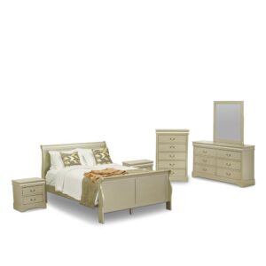 East-West Furniture mid-century bedroom set is a fantastic investment that will increase the value of your home and produce elegance for a lifetime. This amazing bedroom furniture set is built of  high-quality Pinewood. You can boost the beauty of your bedroom by using our wooden bedroom set and it will always provide a fresh look to your bedroom. Our attractive queen bed's slat bases allow the air to cross freely under your bed mattress that's a reason why your bed mattress is always fresh. You can save your important things thanks to our amazing drawer bedroom chest. Our beautiful mid-century bedroom dresser offers plenty of space