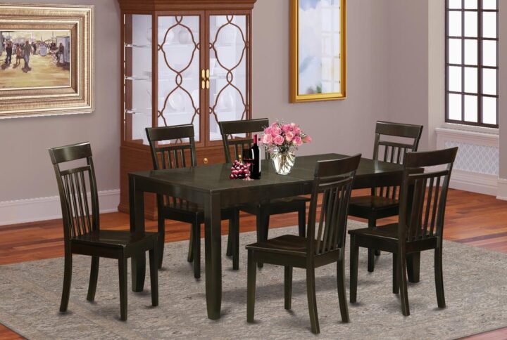 Solid wood dinette table set provides smooth