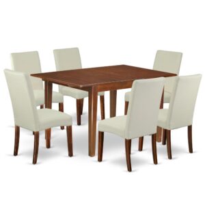 The MLDR7-MAH-01 dinette set is specifically created in a fashionable style with clean aspects which will direct and guide the room it occupies. The rectangular kitchen table with straight legs presents highly detailed