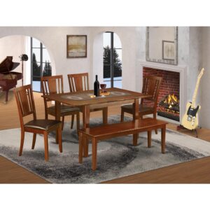 The dining room table set offers an outstanding look and has encompassed simplicity and beauty. Chairs can be found in either wood