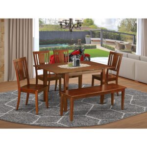 The dining table set comes with an extraordinary color and has encompassed distinctiveness and great beauty. Chairs are available in either hardwood
