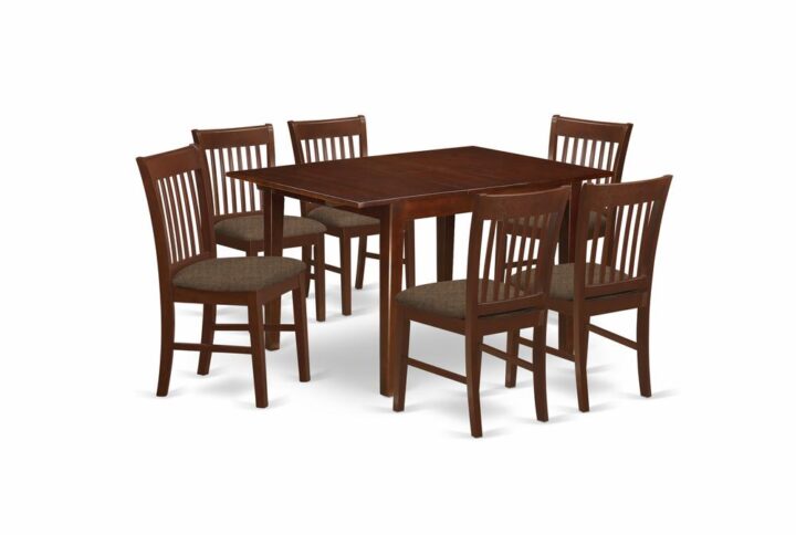 Rectangular dining table is intended in a more contemporary styling consisting of pristine sides additionally luxurious lines.Dining room table and as well dinette chairs have been made of fine Asian hardwood for top quality and also stability.Kitchen dining chair come with either wood seats or Fabric seats to fit taste and ideal theme.Small kitchen table comes with a typical extendable leaf for easy to lengthen the dining room table.Slatted back kitchen dining chair style is well-built