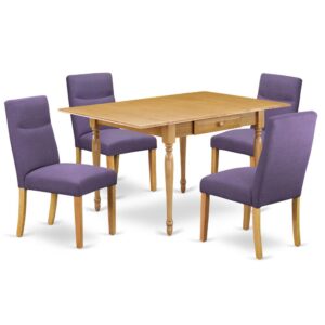 Decor your dining room with this stylish MZBE5-OAK-10 kitchen table sets to acquire an amazing and polished appearance. Designed in the transitional style for your dining place