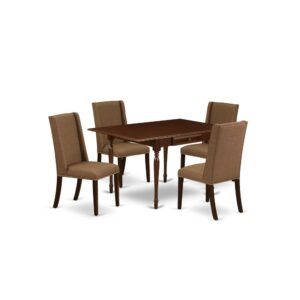 EAST WEST FURNITURE 5-PC DINNING ROOM TABLE SET 4 AMAZING DINING CHAIRS AND RECTANGULAR DINING ROOM TABLE