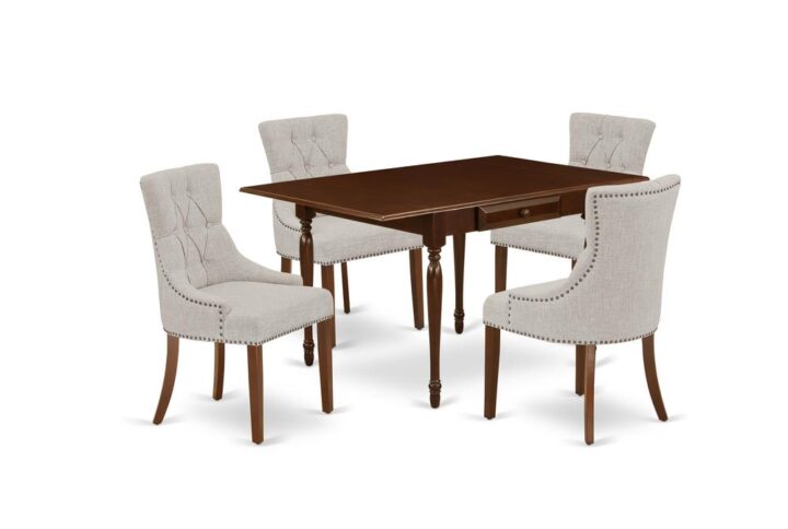 Upgrade your kitchen space using this simple yet convenient MZFR5-MAH-05 dinette sets for small spaces. Designed in the transitional style for your casual dining area