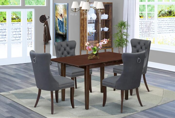 EAST WEST FURNITURE - NFDA5-MAH-13 - 5-PIECE DINING TABLE SET