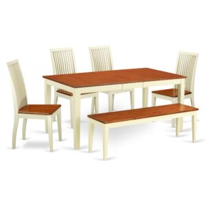 Treat your room's decor with a new and polished look with this modern 6 Piece Dining Set. Constructed from exotic Asian wood