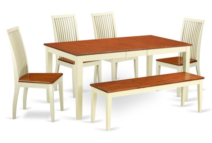 Treat your room's decor with a new and polished look with this modern 6 Piece Dining Set. Constructed from exotic Asian wood