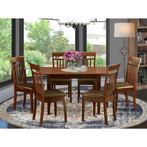 This glossy Dining table set is available in an desirable Mahogany finish to feature special impression of design and style to your house. Its rectangular kitchen table measures 32in wide