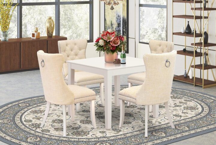 EAST WEST FURNITURE - OXDA5-LWH-32 - 5-PIECE DINING ROOM SET