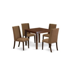 EAST WEST FURNITURE 5-PC DINING TABLE SET 4 AMAZING PARSONS CHAIRS AND RECTANGULAR DINING TABLE