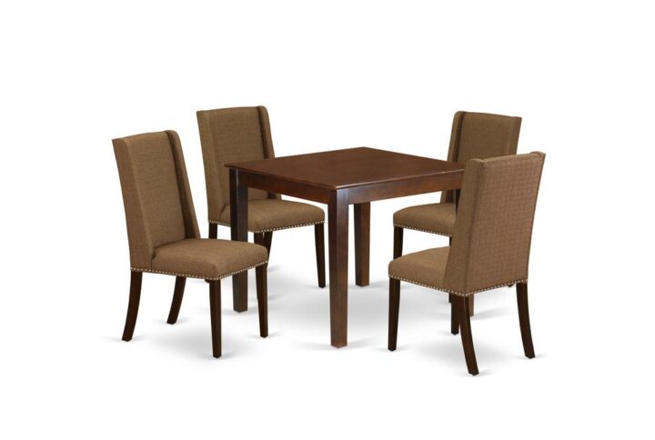 EAST WEST FURNITURE 5-PC DINING TABLE SET 4 AMAZING PARSONS CHAIRS AND RECTANGULAR DINING TABLE