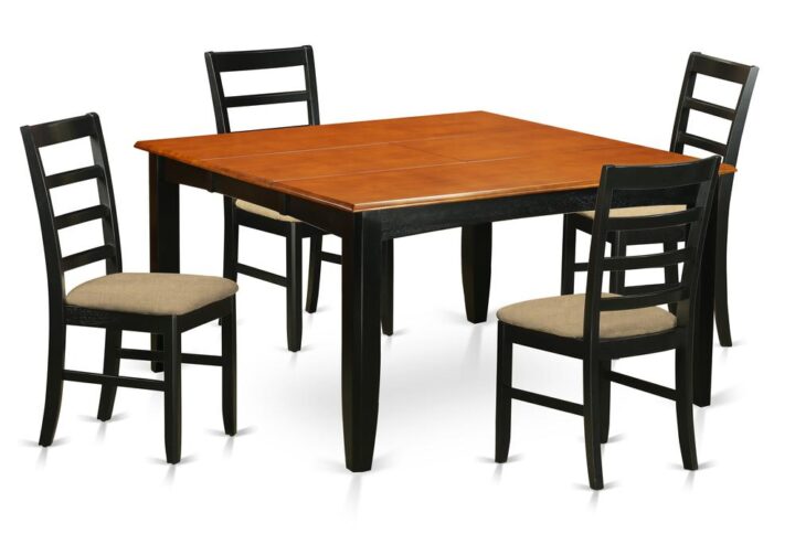 This amazing dinette set delivers a conservative look having dining room tableand kitchen dining chairs that are right in your own home in both an operational kitchen space or formal dining room. The Dark Black & Cherry tone is going to harmonize with any kind of home decor and present a distinct element towards the kitchen space or even an successful immersion of design cohesion. The dining table and kitchen dining chairs have a simple and modern color with beveled edges and suiting Black & Cherry color. The slick kitchen dining chairs have a desirable and comfortable feel that is necessary for the long periods of seated interactions at this excellent dining table. The kitchen table is simply mounted on four stable corner posts just for sufficient leg room and also seating room.