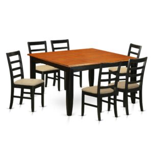 This amazing dinette set delivers an old fashioned appearance having dining room tableand dining room chairs that are right inside your home in either a functional kitchen space or formal dining room. The Dark Black & Cherry tone will match just about any decorations and still provide a contributory factor to the area or even an efficient engagement of design and style cohesion. The small kitchen table and dining room chairs have a relatively clean and seamless color with beveled edges and suiting Black & Cherry color. The slick kitchen chairs have a nice eye-catching and comfortable feel that's important for extended periods of seated interactions at this excellent dining room table. The kitchen dinette table is simply placed on four stable corner legs just for a good amount of leg room and also seating room.