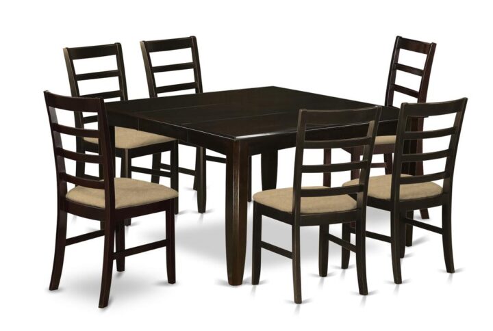 This excellent table and chairs set offers a vintage look with dining table and dining chairs that are right inside your home in either a functional kitchen space or specialised dining room. The Dark Cappuccino tone will certainly match just about any decor and give a distinct factor to the dining-room or even an effective engagement of design and development cohesion. The dining table and dining chairs have got a smooth and streamlined finish with beveled aspects and harmonizing Cappuccino color. The slick dinette chairs have a desirable and secure sense that is necessary for the long periods of seated conversations at this valuable kitchen dinette table. The kitchen dinette table is placed on four sturdy corner legs for sufficient leg room as well as seating spaciousness.