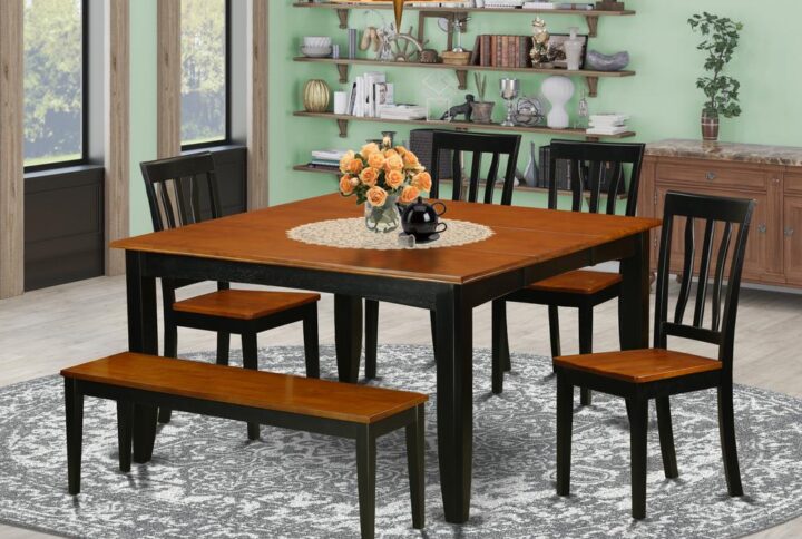 This gorgeous table and chairs set will set off your dining-room or kitchen with glamor and style. The dining room table includes from 4 up to 8 chairs to greater accommodate all of your pals effortlessly and conveniently. A rich chocolate Black & Cherry finish with a bevelled surface welcomes diners and promises a delicious meal ahead. The dining room table is made of natural rubber wood; a reliable hardwood also generally known as Asian Hardwood. There is not any MDF( medium density fiberboard) wood