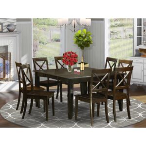 This amazing dinette set delivers a vintage look that includes dinette table and dining chairs which you'll find right in the house in either a functioning cooking area or specialised dining room. The Dark Cappuccino tone will go with virtually any furnishings and supply a subsidiary component to the room or perhaps an useful captivation of design cohesion. The kitchen table and dining room chairs have got an easy and sleek color with beveled edges and harmonizing Cappuccino color. The slick kitchen chairs have a nice gratifying and cozy experience that's necessary for the long periods of seated interactions at this valuable kitchen dinette table. The dining room tableis connected to 4 reliable corner posts to obtain plenty of legroom as well as seating room.