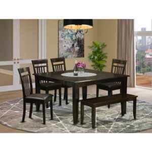 This amazing dinette table set offers a vintage style along with small kitchen table and kitchen chairs which are right in your own home either in a functioning new kitchen or sophisticated dining-room. The Dark Cappuccino color would certainly match any kind of furnishing and provide a distinct factor into the space or even an successful engagement of style and design cohesion. The dining table and dining chairs have a simple and silky finish with beveled edges and Complementing Cappuccino color. The clever dinette chairs have a nice eye-catching and cozy feel that's essential for extended periods of seated conversations at this specific kitchen table. The dining room tableis simply placed on four solid corner posts to obtain considerable leg room as well as seating breathing space.