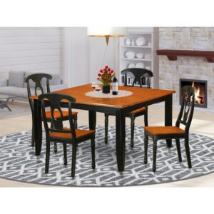 5 Piece Dining Set features a bucolic style table