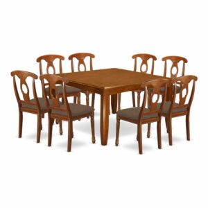 This dining room table set offers an old-fashioned style having dining table and dining chairs which are right at home in both a functioning kitchen area or sophisticated dining room. The Dark Saddle Brown color is going to harmonize with virtually any furnishings and present a subsidiary component to the dining area or an effective engagement of design and style cohesion. The dining table and kitchen dining chairs have got a clean and silky color with beveled aspects and matching Saddle Brown color. The slick dining room chairs have a pleasant and secure sense which is needed for long periods of seated discussions at this excellent dining room table. The dining table is mounted on 4 sturdy corner legs just for plenty of legroom and personal seating spaciousness.