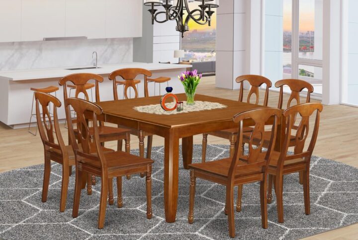 This dining table set comes with a more traditional look with small kitchen table and kitchen chairs which are right at home in both a functioning kitchen area or formal dining room. The Dark Saddle Brown color will compliment any kind of home decor and give a distinct component within the kitchen space or perhaps an useful concentration of design and development cohesion. The table and dinette chairs possess an easy and silky finish with beveled aspects and matching Saddle Brown color. The slick dining chairs come with a pleasing and cozy sense that's necessary for long periods of seated discussions at this kind of kitchen table. The dining table is placed on 4 strong corner legs to have sufficient leg room as well as seating spaciousness.