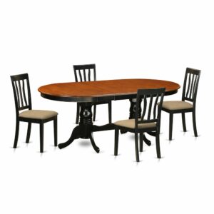 This excellent kitchen table set features an amazing finish which has a country peaceful experience. Joining together the easy care of an ordinary wood dining table top with classic specially designed legs with the unique look. The streamlined oval dining table top that reaches up to 78 inches